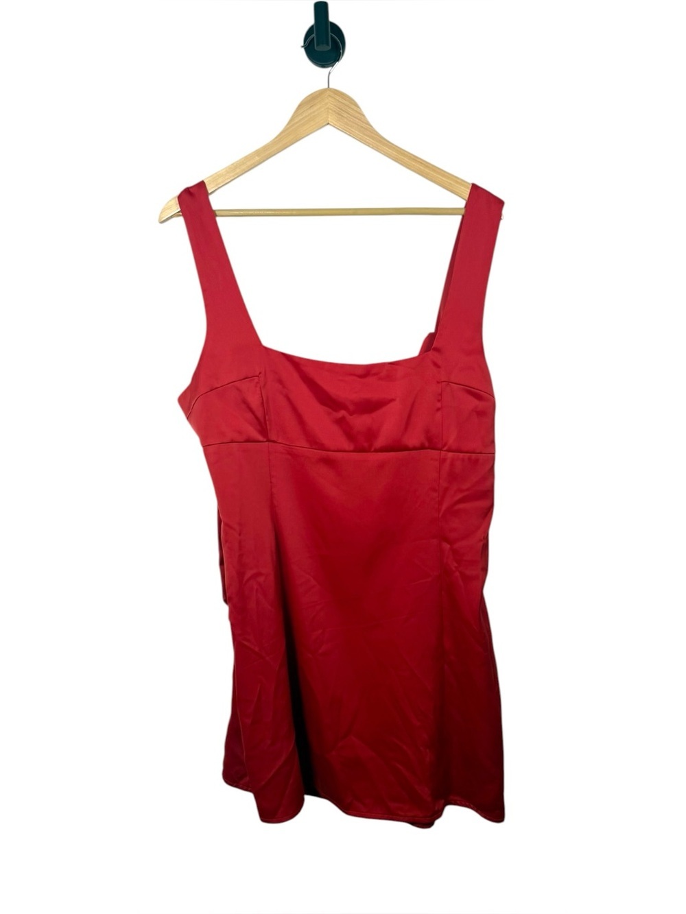 Urban Outfitters Red Satin Mini Dress XL Tie Strap Slip Party Cocktail